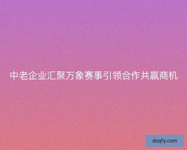 中老企业汇聚万象赛事引领合作共赢商机
